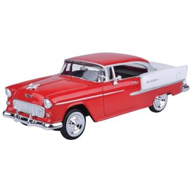 Imagem de 1955 Chevy Bel Air Red 1/24 Diecast Model Car by Motormax 73229