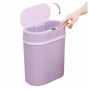 Imagem de Lixeira Automática Fina de 9,6 L com Tampa Fecho Automático Atrasado Caixote de Lixo Inteligente Sem Toque Impermeável Sensor de Movimento Lixo para Cozinha, Sala de Estar, Banheiro