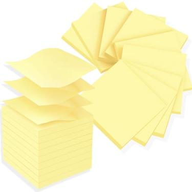 Imagem de (18 blocos) refil de notas adesivas pop-up 3x3, haste adesiva forte amarelo canário, adequado para casa, escritório, escola, remoção limpa