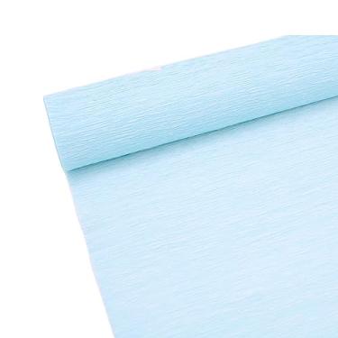 Imagem de ODETOJOY Rolo De Papel Crepom Premium 70G Para Fazer Flores, Branco, Verde, Rosa, Serpentina, 25 Cm Largura, 2,4 M Comprimento (Azul Claro)