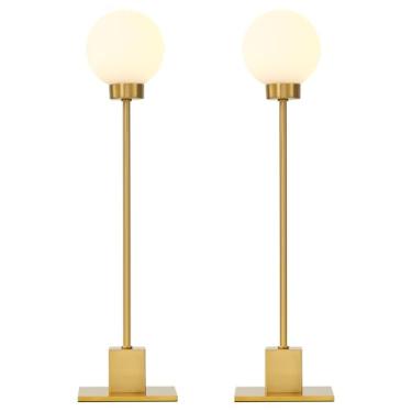 Imagem de Doraloko Luminárias De Toque Para Quarto, Pequenas Mesa Latão, Iluminação Cabeceira Com Controle 3 Vias E Regulável, Decorativas, Plug And Play, Lâmpada G9 Inclusa Instalada (Latão, Conjunto 2)