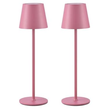 Imagem de BGFHome Luminária De Mesa Sem Fio Led, 5000 Mah, Recarregável, Luz Noturna Sensível Ao Toque, Design Minimalista Para Restaurante, Quarto, Bar, Festa Ar Livre, Camping, Cafeteria, Pacote Com 2