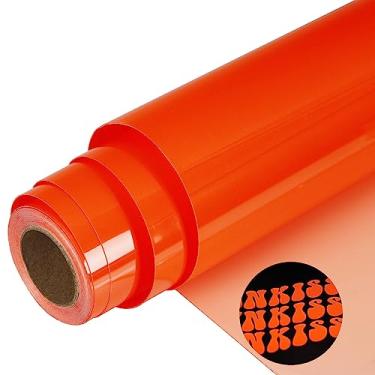 Imagem de guangyintong Rolos De Vinil Transferível Calor Orange Puff Htv, 30,5 Cm X 6 M, 3D Para Camisetas, Fácil Cortar E Com Design Diy.