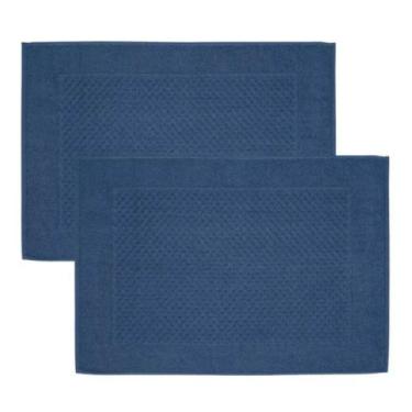 Imagem de Kit 2 Toalha de Piso para Banheiro Prime Dohler Jacquard 50x70cm, AZUL