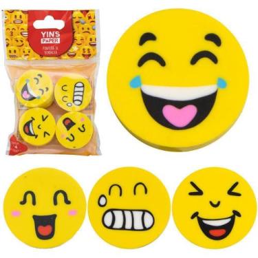 Imagem de Borracha Escolar Ponteira Emoticons Yins Paper Com 4 Pecas