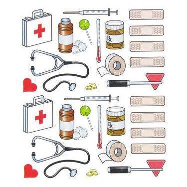 Imagem de The Paper Studio Conjunto De 2 Folhas - Adesivos Band-Aid Ouch Do Doutor