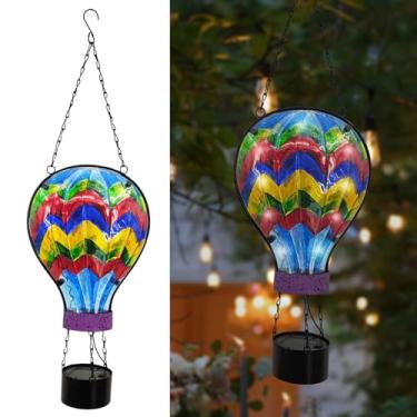 Imagem de SUBOLO Lanterna Solar Suspensa Para Áreas Externas, À Prova D'Água, Balão De Ar Quente, Luzes Decorativas, Lâmpada Mesa Jardim, Quintal, Pátio, Ornamento