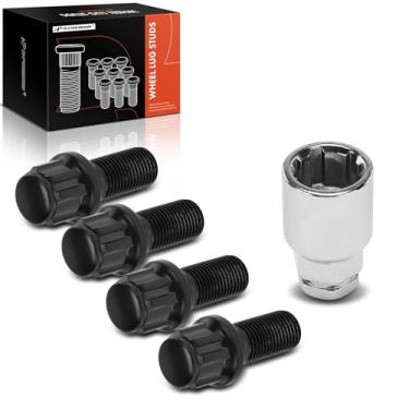 Imagem de A-Premium Substituição do parafuso prisioneiro da roda para Mini Mini 2001-2007, M12-1.5, dianteiro e traseiro, preto, um conjunto de 5