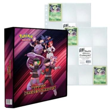 Imagem de Álbum Pasta Fichário Pokemon Escarlate e Violeta Rivais Predestinados com 20 Folhas Plásticas Cards