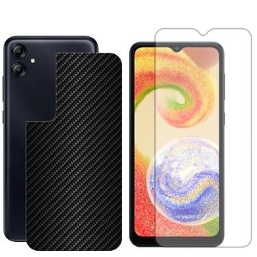 Imagem de Película Hidrogel + Adesivo Fibra De Carbono Para Samsung Galaxy A04 - Preta