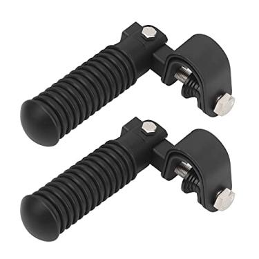 Imagem de Pair of Motorcycle Foot Pegs Clamp Footrest Mount for 1in Engine Crash Bar Guard Fit Pedal Motorbike Parts for Indoor(Black)