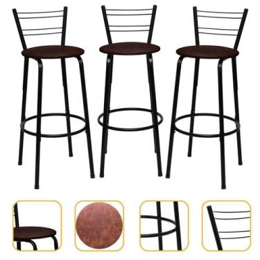 Imagem de Kit 3 Banquetas Itagold Florida Top Alta Cozinha Americana Balcão Itag