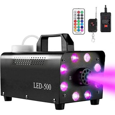 Imagem de Motorenbau - Máquina de neblina com 8 luzes LED, máquina de fumaça com 13 luzes LED coloridas, perfeita para Halloween, festas, casamentos e efeitos de palco