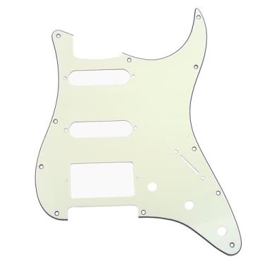 Imagem de Musiclily 11 Furos Escudo HSS Pickguard Strato para Guitarra Fender EUA/Mexicana Made Stratocaster Standard Estilo Moderno, 3 Camadas Marfim