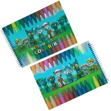 Imagem de Livro de Colorir Patrulha Canina Capa Dura 40 Desenhos Frente e Verso