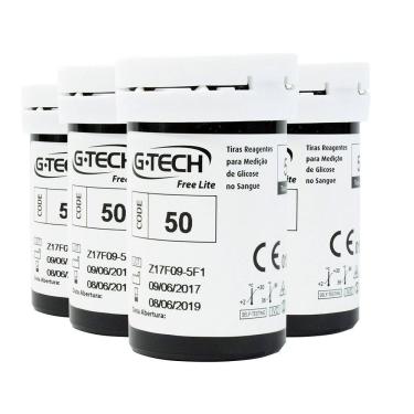 Imagem de Kit Tiras Reagentes Medição De Amostra No Sangue 200und G-tech Lite