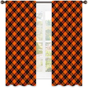 Imagem de Cortinas blecaute xadrez Buffalo para quarto - Cortinas escurecidas com isolamento térmico para sala de estar, L 106 x C 150 cm