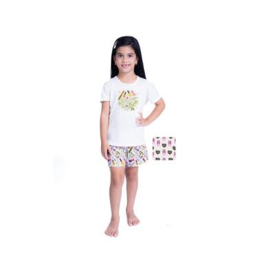 Imagem de Pijama Infantil SHORT E BLUSA Lana ESMALTE II Personagens Roupa De Dor