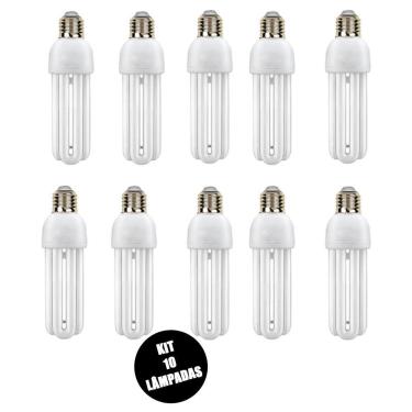 Imagem de Lampada Fluorescente 220V Kit 10 Uni 15W Branco Frio Ambient