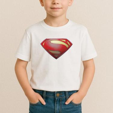 Imagem de Camiseta Infantil Super Man Herois Lançamento Algodão - delite, Branco
