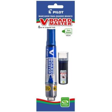 Imagem de Pincel Quadro Branco WBMA-VBM Recarregável Azul Caixa com 12 Unidades 