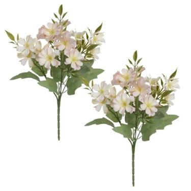 Imagem de Buquê Flor Do Campo Artificial Coloridas 15 mini flores Decoração Enfeite Casa 26cm Rosa, Branco, Verde, Pessego, Fucsia, Amarelo kit 2 unidades (Salmão)