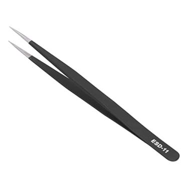 Imagem de Ymiko Cílios de Aço Inoxidável Tweezers Anfitting Extension Antislip Tweezers para Ferramentas de Cílios Falsos (ESD-11)