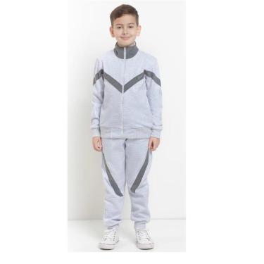 Imagem de Conjunto Casaco Infantil Menino Moletom Inverno Lessa K092-Masculino