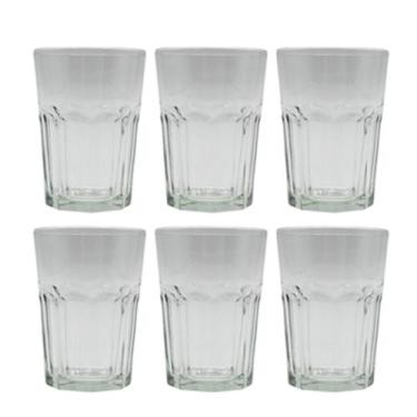 Imagem de Conjunto 6 Copos Facetado Long Drink Vidro Bar 400ml - CLASS HOME