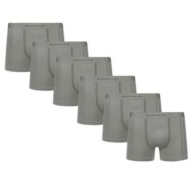 Imagem de 6 Cuecas De Microfibra Boxer Box Selene Sem Costura Plus Size, Cinza, 