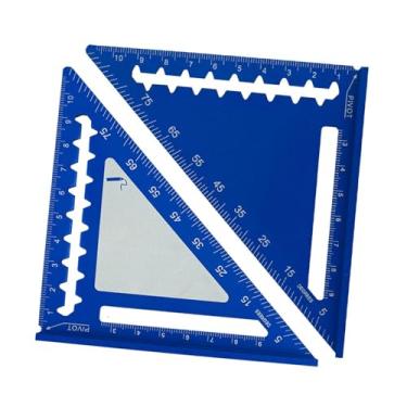 Imagem de Bothyi Régua triangular de 45/90 graus, esquadro de carpinteiro, medidor profissional resistente ao desgaste, faça você mesmo, para melhorias domésticas, Azul