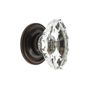 Imagem de Grandeur Puxador de armário de cristal Biarritz de 3,5 cm com roseta Georgetown em bronze atemporal