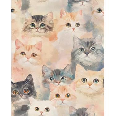 Imagem de Fvlow Papel de parede de gato suave para descascar e colar 44 cm x 299 cm capa autoadesiva de papel de contato para quarto, armário, banheiro, decoração de casa