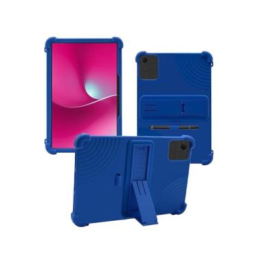 Imagem de Capa para tablet T-Mobile REVVL Tab 2 de 10,1 polegadas, design de slot para caneta WUNIAK à prova de choque, leve, suporte de borracha, capa protetora, de silicone macio, ajustável para crianças