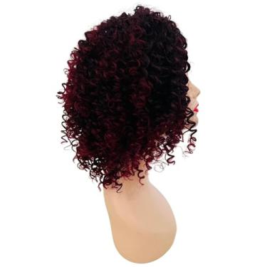 Imagem de Peruca Lace wig afro cacheada 55cm 250g Fibra(OMBRE VINHO)