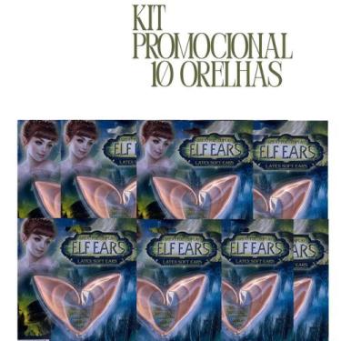 Imagem de Kit C/10 Orelhas Elfo Longas Cosplay Fantasia Halloween - Sm decora