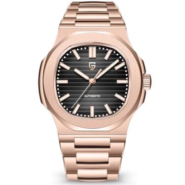 Imagem de Relógio masculino Pagani Design automático, ouro rosa, 40 mm, aço inoxidável, minimalista, analógico, presente, com vidro de safira sintética, 100 m à prova d'água, PD1728 - ouro rosa preto, Negócios