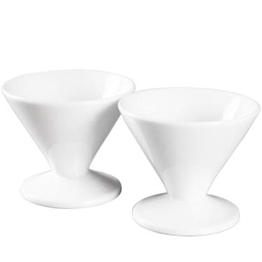 Imagem de jinsongdafa Conjunto de 2 tigelas de sobremesa pequenas de cerâmica – perfeito para creme brulee, sobremesa, sundae, sorvete, frutas, salada, lanche, coquetel, condimento, bagatela e festa de Natal