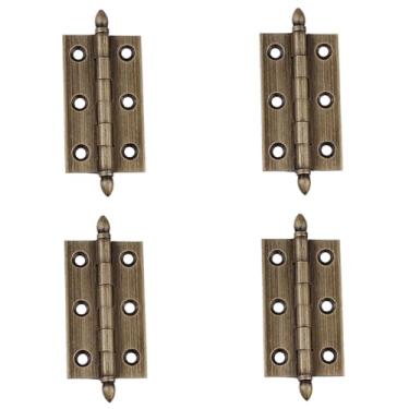 Imagem de 4 dobradiças antigas de latão sólido 5 cm dobradiças de porta vintage para armário Bookshel (bronze antigo)