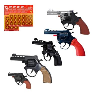 Imagem de Mega Kit 5 Revólveres Brinquedo + 5 Cartelas de Espoleta com 360 Tiros