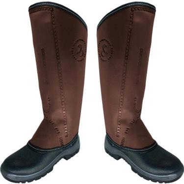 Imagem de Perneira Couro Sintético 3 Talas Fixadores Tam M Nexus Ca 37089