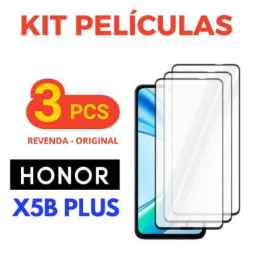 Imagem de Kit 03 Peliculas Vidro 3D Premium Compativel Para Honor X5B X6B X7C MA