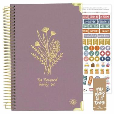 Imagem de bloom daily planners HARDCOVER Agenda 2026 (janeiro a dezembro) - Organizador de objetivos de tarefas A5 - Livro de agenda inspiradora mensal e semanal - 14 cm x 21 cm - linho, roxo
