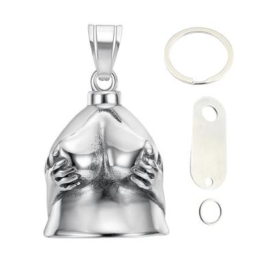 Imagem de Sino de águia americana com design patriótico da bandeira dos EUA, sino gremlin de motocicleta com chaveiro, sino de bicicleta de guardião de ciclismo para homens (prateado 7)