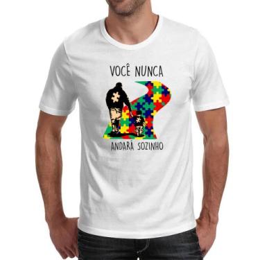 Imagem de Camiseta Unissex Autismo Voce nunca andara sozinho Pai - Alearts, P