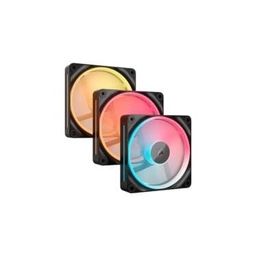 Imagem de Kit com 3 Ventoinhas Corsair LX-R RGB Series, iCUE LINK LX120-R RGB, 120mm, Preto- CO-9...