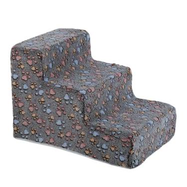 Imagem de Ioensy Escada para cachorro, rampa para escalada de animais de estimação, antiderrapante, resistente ao desgaste, removível e lavável, escadas para animais, 3 Degraus Grandes