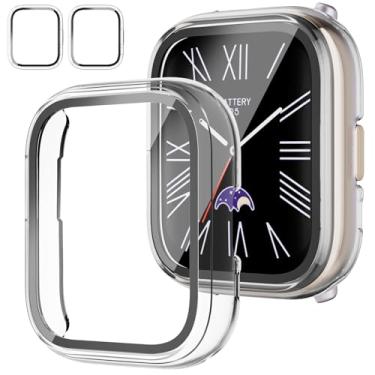 Imagem de Rc-Z Pacote com 2 para Amazfit Active Smartwatch, capa protetora de tela de policarbonato rígido, capa protetora de vidro temperado integrada, acessórios de substituição para relógio inteligente ativo