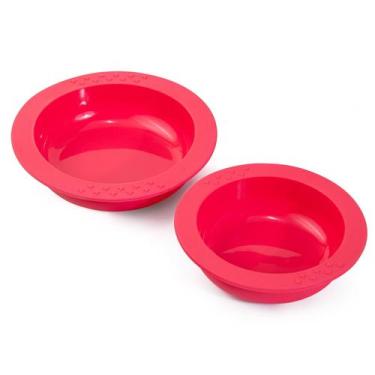 Imagem de Prato Infantil Refeição Alimentação Em Silicone Vermelho Moda Do Chef