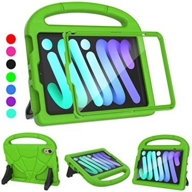 Imagem de Capa para iPad Mini 6 para crianças 2021 (6ª geração), Lainergie leve, à prova de choque, à prova de impacto, protetor de tela integrado com alça para iPad Mini 6ª geração de 8,3 polegadas - verde